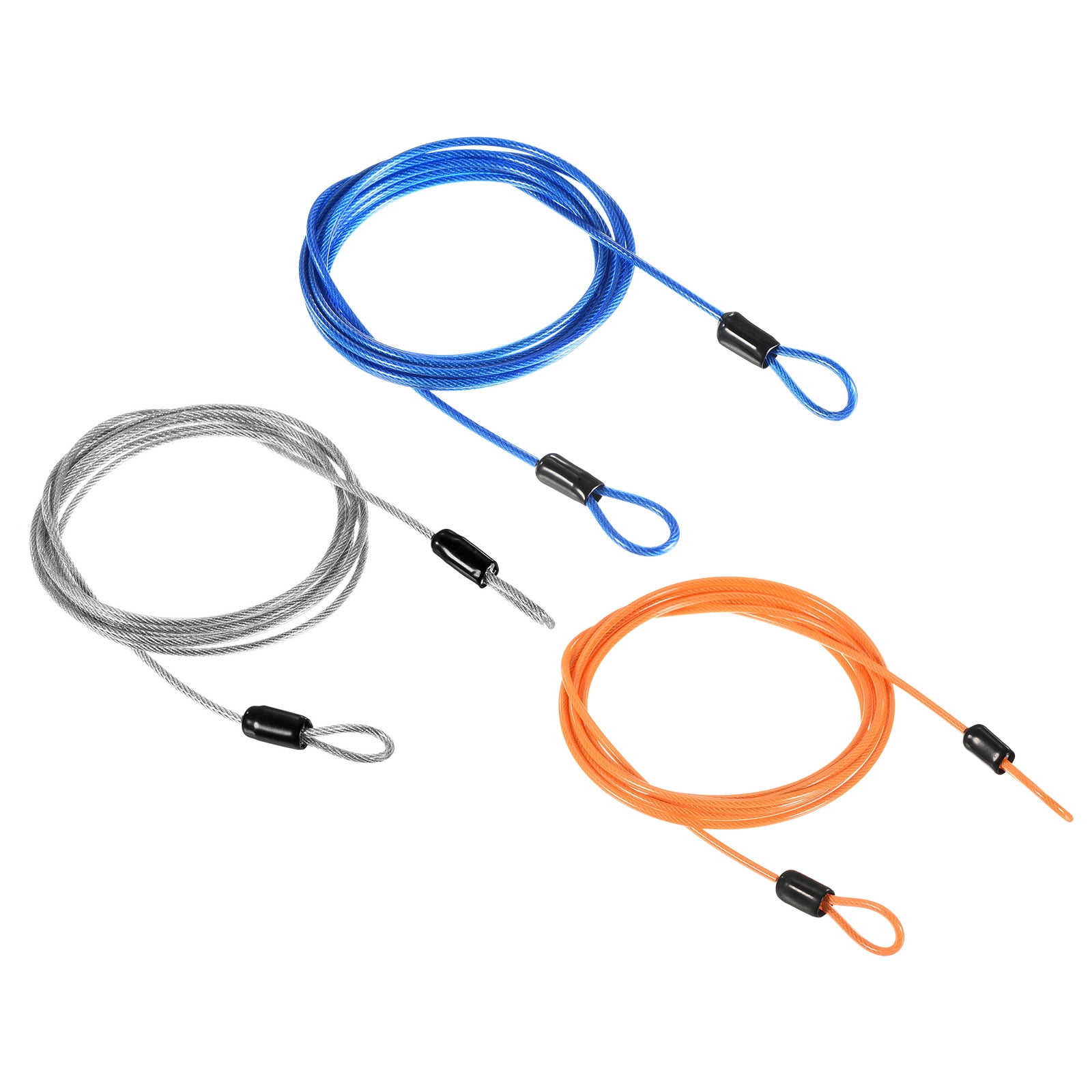 Spring Loop Cable Uxcell Security Cable Coated Spring Rope with Loop 0.1 inch x 6.56ft ...