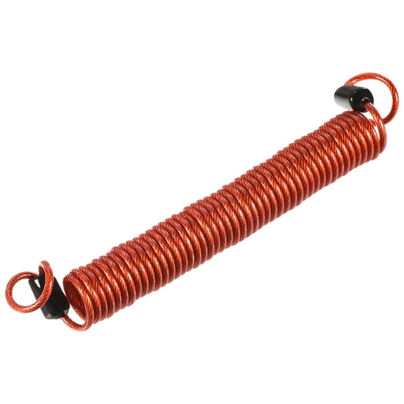Uxcell Security Cable Coated Spring Rope with Loop 0.1 inch x 8.2ft (Dia.*L) Red