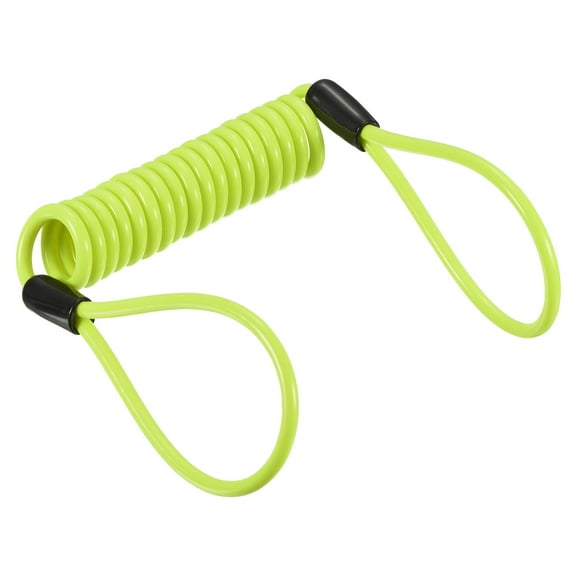 Uxcell Security Cable Coated Spring Rope with Loop 0.14 inch x 3.94ft (Dia.*L) Yellow