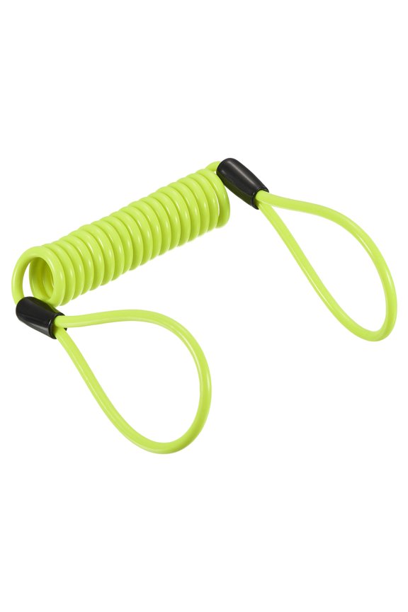 Security Cable Coated Spring Rope with Loop 0.14 inch x 3.94ft (Dia.*L) Yellow