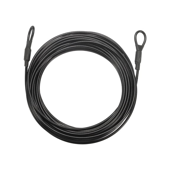 Uxcell Security Cable Lock (1/8" Dia 29.5ft, Black) Vinyl Coated Galvanized Steel Flexible Wire Rope Safety Cable Luggage Lock with Double Loops Suit for - Outdoor/Travel/Hanging