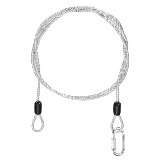 Uxcell Security Cable Lock (1/8" Dia 3.3ft, Clear) Vinyl Coated 304 Stainless Steel Double Loop Flexible Wire Rope Safety Cable with Quick Links Locking Connectors