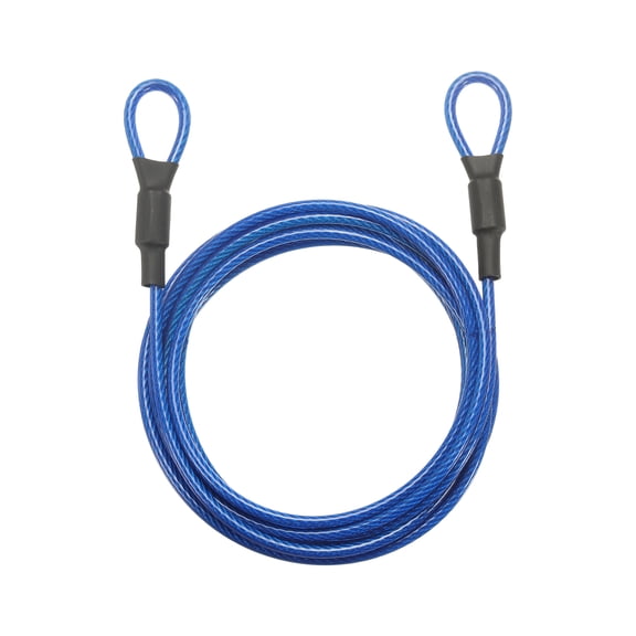 Uxcell Security Cable Lock (1/8" Dia 8.2ft, Blue) Vinyl Coated Galvanized Steel Flexible Wire Rope Safety Cable Luggage Lock with Double Loops Suit for - Outdoor/Travel/Hanging