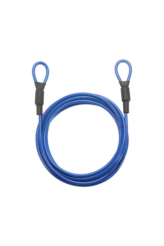 Security Cable Lock (1/8" Dia 8.2ft, Blue) Vinyl Coated Galvanized Steel Flexible Wire Rope Safety Cable Luggage Lock with Double Loops Suit for - Outdoor/Travel/Hanging