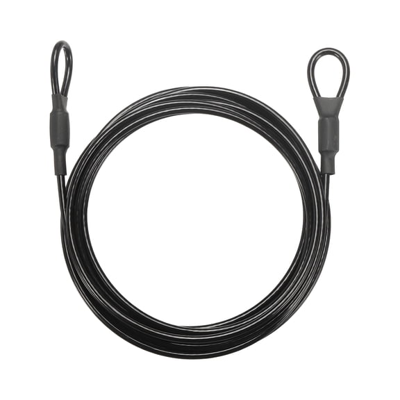 Uxcell Security Cable Lock (1/8" Dia 9.8ft, Black) Vinyl Coated Galvanized Steel Flexible Wire Rope Safety Cable Luggage Lock with Double Loops Suit for - Outdoor/Travel/Hanging