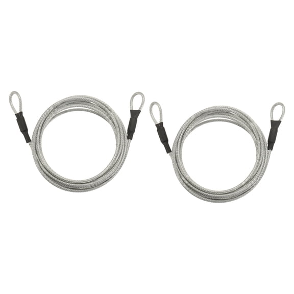 Uxcell Security Cable Lock (1/8" Dia 9.8ft, Clear)(2Pcs) Vinyl Coated Galvanized Steel Flexible Wire Rope Safety Cable Luggage Lock with Double Loops Suit for - Outdoor/Travel/Hanging
