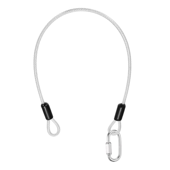Uxcell Security Cable Lock (3/16" Dia 1.6ft, Clear) Vinyl Coated 304 Stainless Steel Double Loop Flexible Wire Rope Safety Cable with Quick Links Locking Connectors