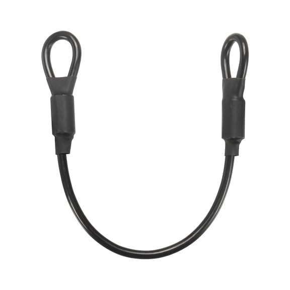 Uxcell Security Cable Lock (3/16" Dia 1ft, Black) Vinyl Coated Galvanized Steel Flexible Wire Rope Safety Cable Luggage Lock with Double Loops Suit for - Outdoor/Travel/Hanging