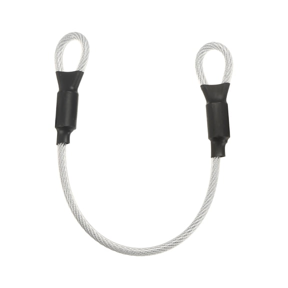 Uxcell Security Cable Lock (3/16" Dia 1ft, Clear) Vinyl Coated Galvanized Steel Flexible Wire Rope Safety Cable Luggage Lock with Double Loops Suit for - Outdoor/Travel/Hanging