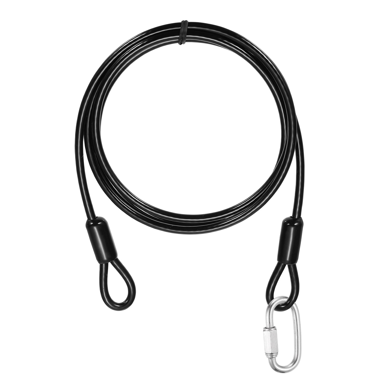Uxcell Security Cable Lock (3/16" Dia 4.9ft, Black) Vinyl Coated 304 ...