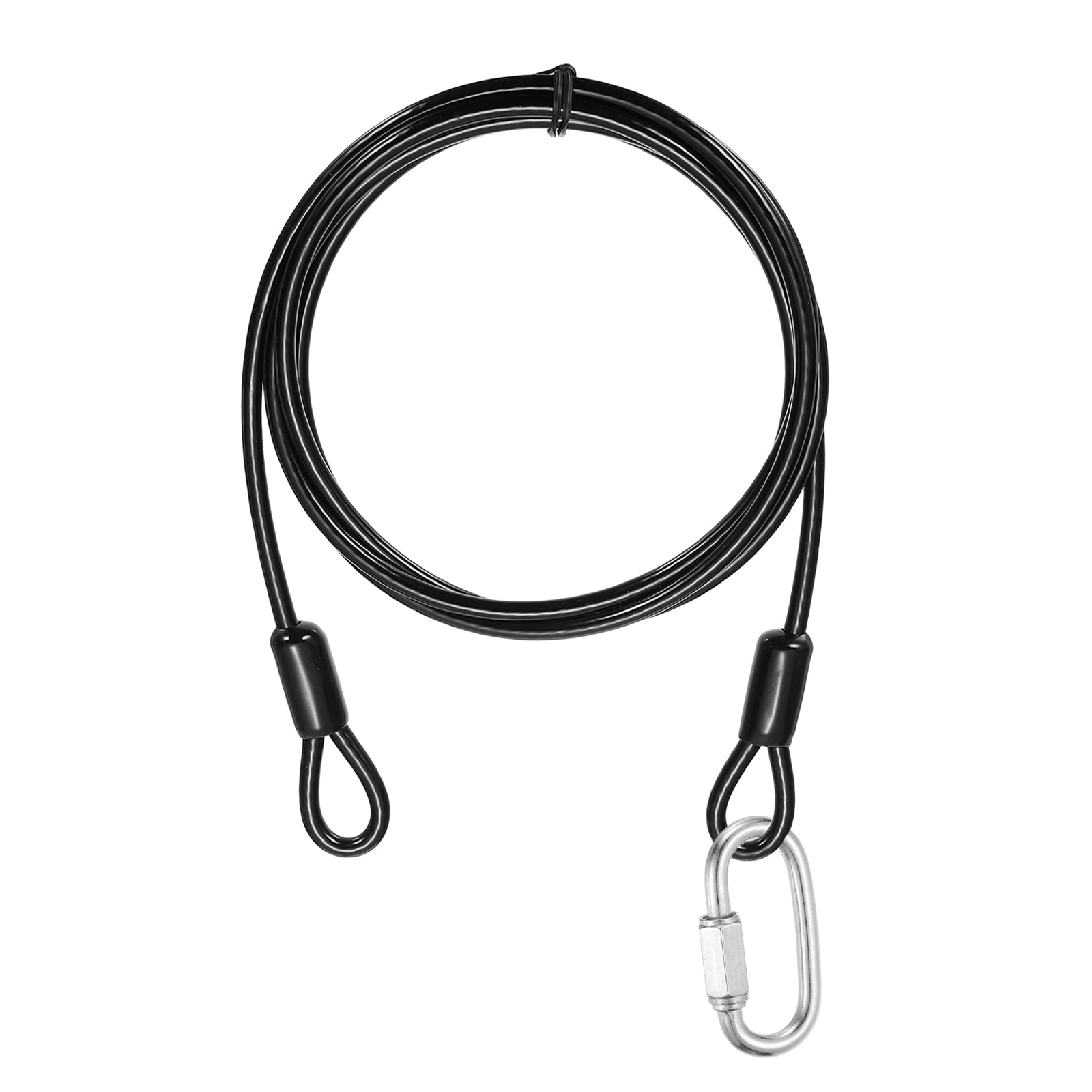 Uxcell Security Cable Lock (3/16" Dia 6.6ft, Black) Vinyl Coated 304 ...