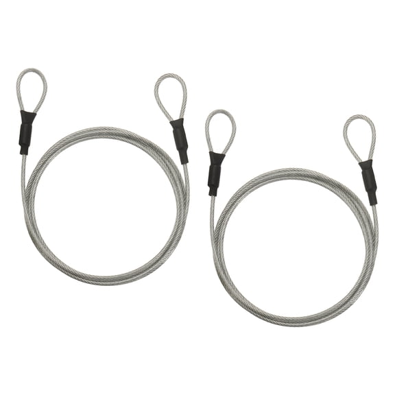 Uxcell Security Cable Lock (3/32" Dia 3.9ft, Clear)(2Pcs) Vinyl Coated Galvanized Steel Flexible Wire Rope Safety Cable Luggage Lock with Double Loops Suit for - Outdoor/Travel/Hanging