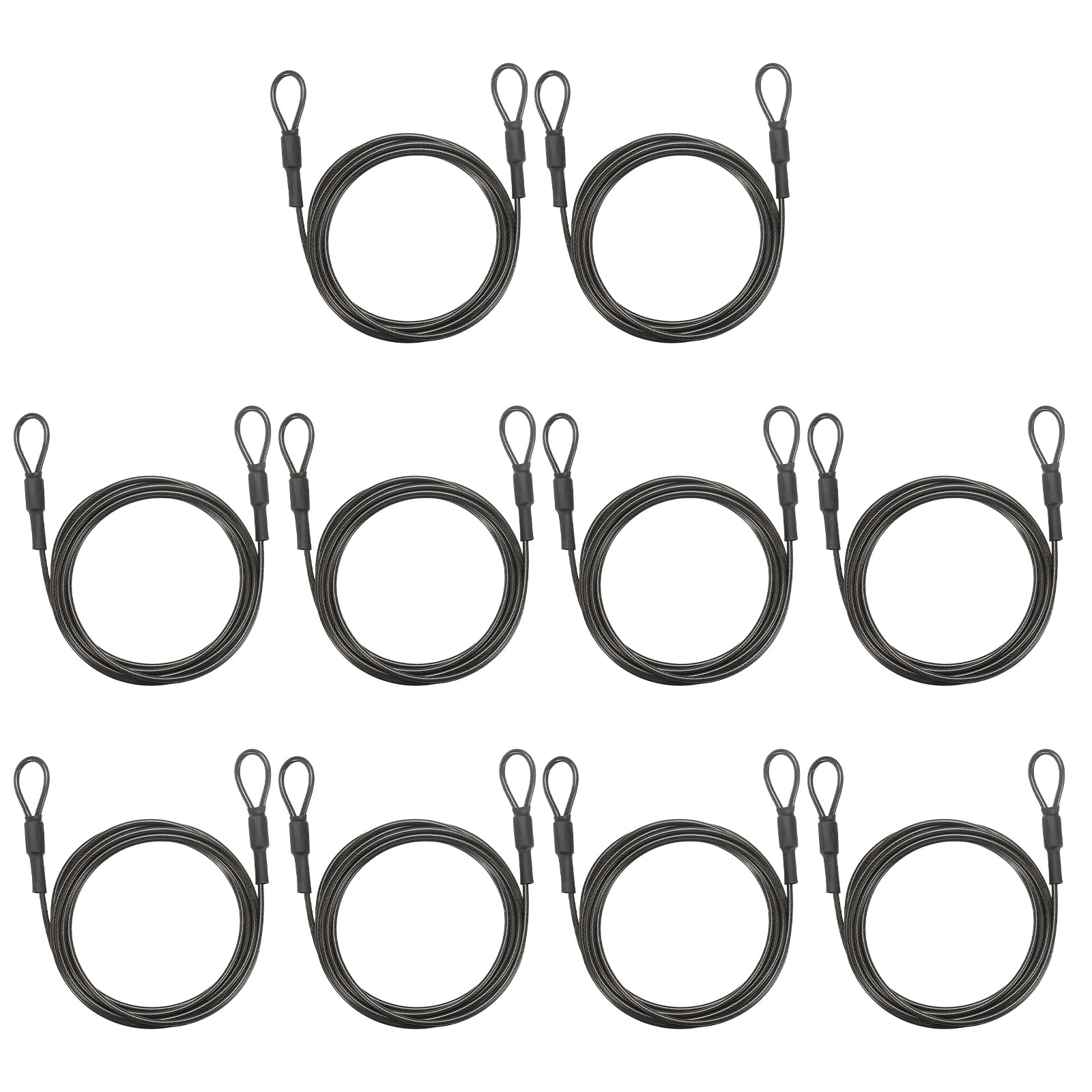 Uxcell Security Cable Lock (3/32" Dia 8.2ft, Gray)(10Pcs) Vinyl Coated ...