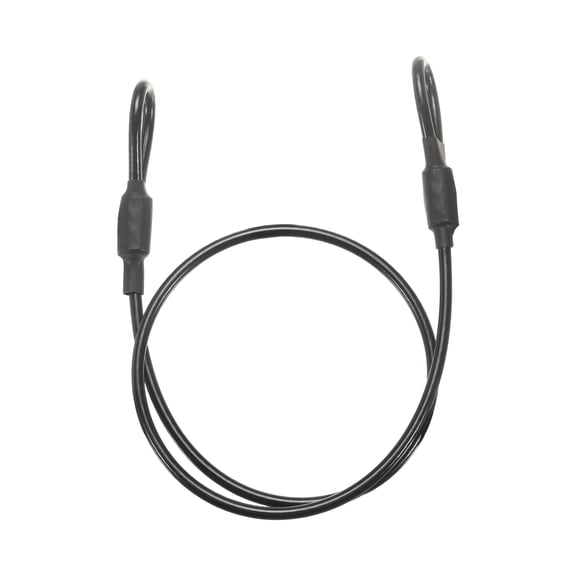 Uxcell Security Cable Lock (5/32" Dia 2ft, Black) Vinyl Coated Galvanized Steel Flexible Wire Rope Safety Cable Luggage Lock with Double Loops Suit for - Outdoor/Travel/Hanging