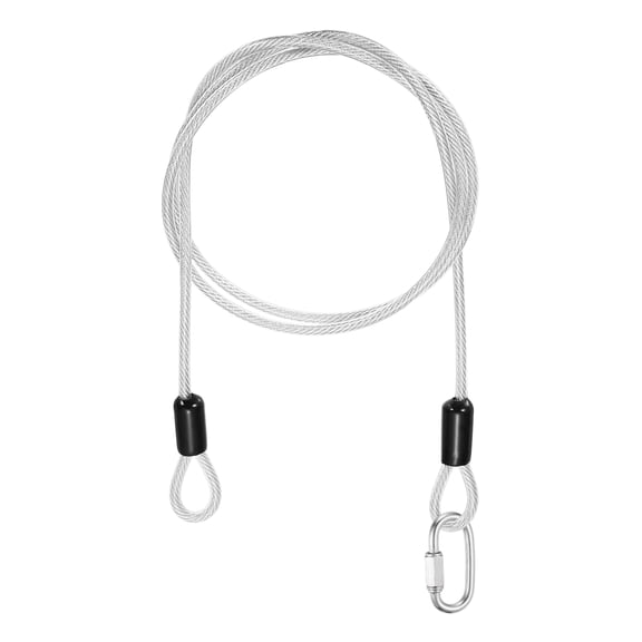 Uxcell Security Cable Lock (5/32" Dia 3.3ft, Clear) Vinyl Coated 304 Stainless Steel Double Loop Flexible Wire Rope Safety Cable with Quick Links Locking Connectors