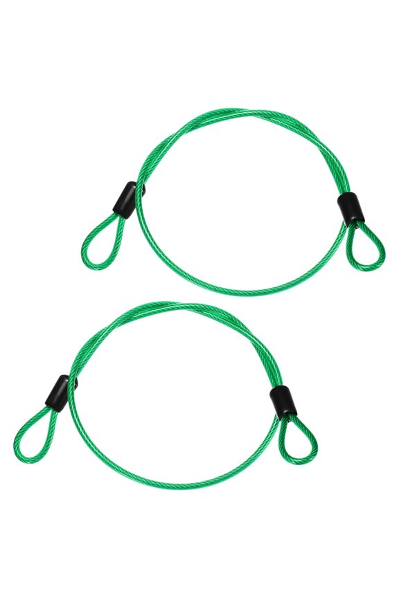 Security Cable with Loops [2Pcs] - 1.64ft / 19.7 Inch Stainless Steel Luggage Lock Safety Cable Use For Bikes & Luggage - [Green]