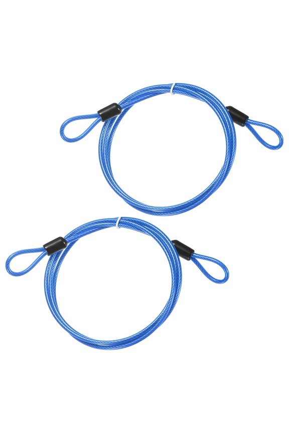 Security Cable with Loops [2Pcs] - 3.28ft / 39.4 Inch Stainless Steel Luggage Lock Safety Cable Use For Bikes & Luggage - [Blue]