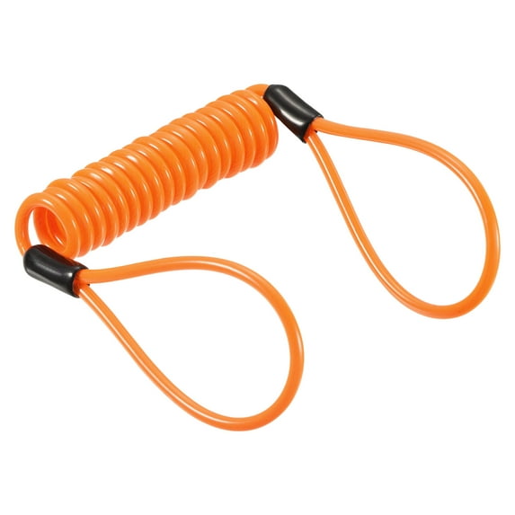 Uxcell Security Steel Cable 3.5mm x 1.2m/3.94ft Coated Spring Luggage Lock Wire Rope with Double Loop Orange