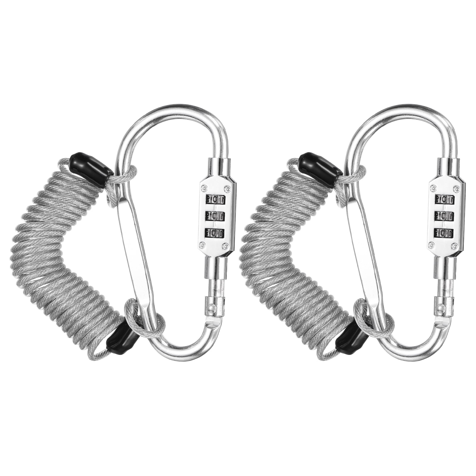 Uxcell Security Steel Cable Lock, (4.9 Feet, Silver)(2 Set), Double ...