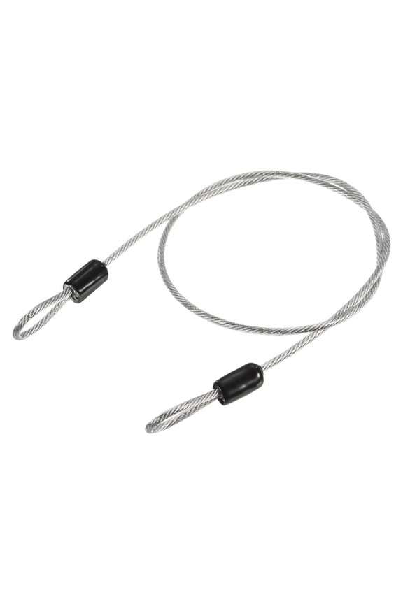 Security Steel Cable Lock Safety Cable Flexible Wire Rope Luggage Lock 1.6feet 2.5mm Vinyl Coated Braided Steel Transparent