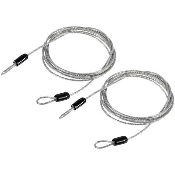 Uxcell Security Steel Cable Lock Safety Cable Flexible Wire Rope Luggage Lock 6.5feet 2.5mm Vinyl Coated Braided Steel Transparent Pack of 2