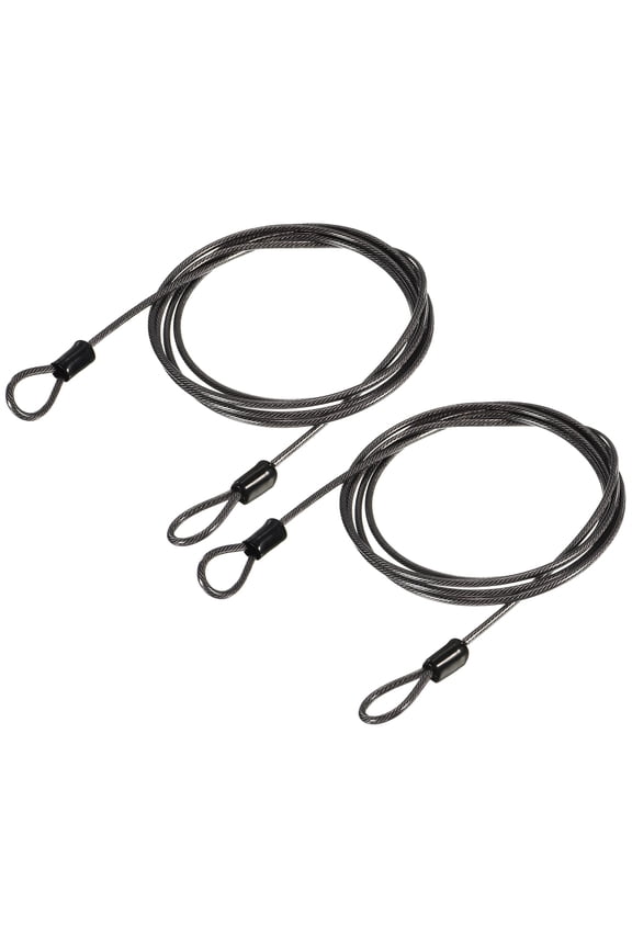 Security Steel Cable Lock Safety Cable Flexible Wire Rope Luggage Lock Vinyl Coated Braided Steel Grey 5feet