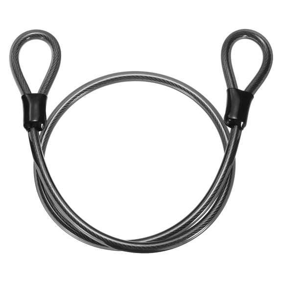 Uxcell Security Steel Cable with Loops (15/32" Dia 3.9ft, Gray)(1 Pcs) Heavy Duty Vinyl Coated Galvanized Steel Bike Lock Safety Cable Flexible Wire Rope Suit for - Outdoor/Travel
