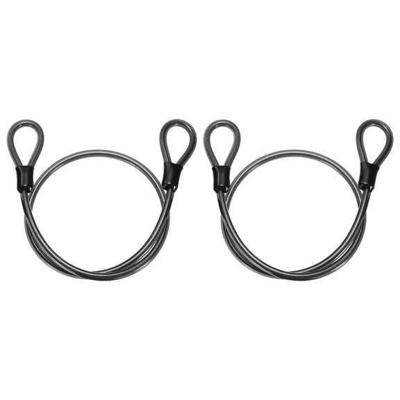 Uxcell Security Steel Cable with Loops (15/32" Dia 3.9ft, Gray)(2 Pcs) Heavy Duty Vinyl Coated Galvanized Steel Bike Lock Safety Cable Flexible Wire Rope Suit for - Outdoor/Travel