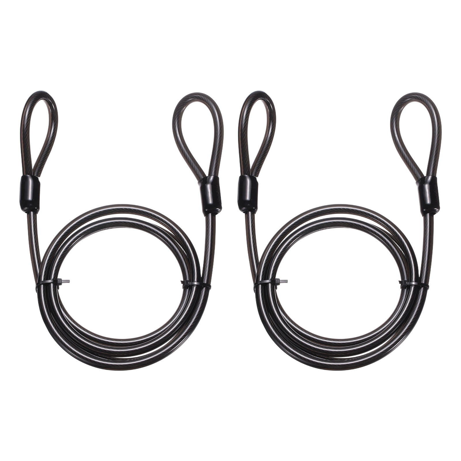 Uxcell Security Steel Cable with Loops (5/16" Dia 4.9ft, Gray)(2 Pcs) Heavy Duty Vinyl Coated Galvanized Steel Bike Lock Safety Cable Flexible Wire Rope Suit for - Outdoor/Travel