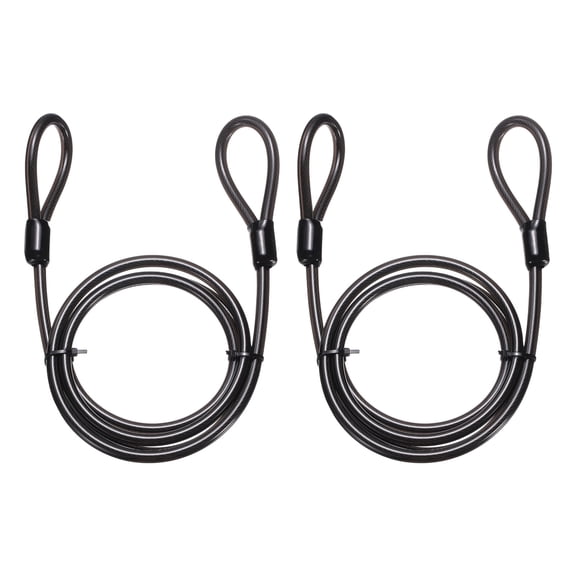 Uxcell Security Steel Cable with Loops (5/16" Dia 4.9ft, Gray)(2 Pcs) Heavy Duty Vinyl Coated Galvanized Steel Bike Lock Safety Cable Flexible Wire Rope Suit for - Outdoor/Travel