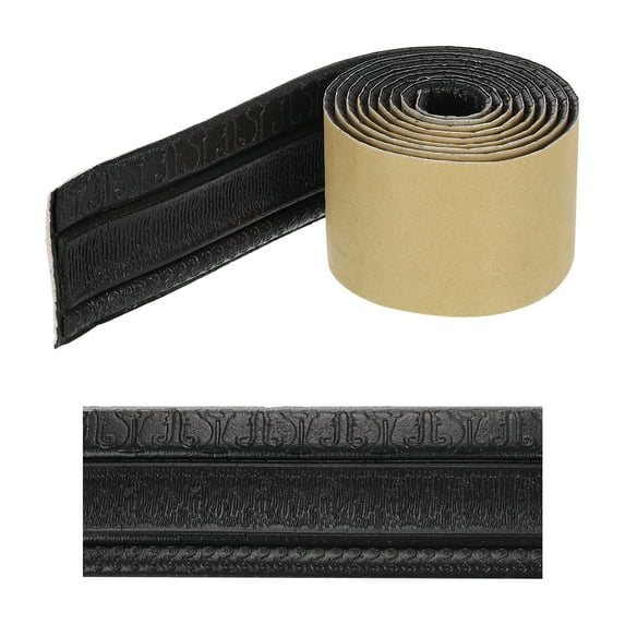 Uxcell Self-Adhesive 3D Wall Edging 89"x3.1" Flexible Peel and Stick Molding Trim for Wall Mirror Door Wardrobe Gap Sealing, Black