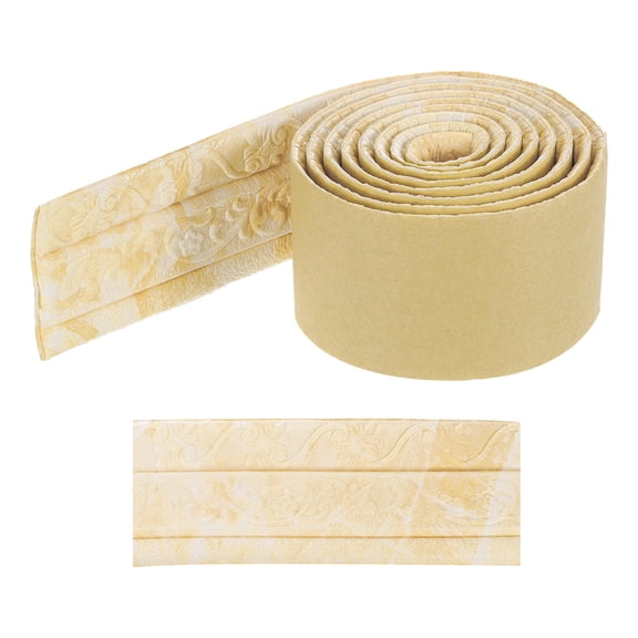 Uxcell Self-Adhesive 3D Wall Edging 90"x3.1" Thickening Flexible Peel and Stick Molding Trim for Wall Mirror Door Wardrobe Gap Sealing, Yellow