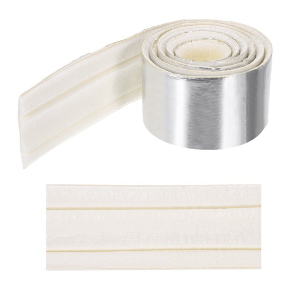 Uxcell Self-Adhesive 3D Wall Edging 90"x3.4" Flexible Peel and Stick Molding Trim for Wall Mirror Door Wardrobe Gap Sealing, White