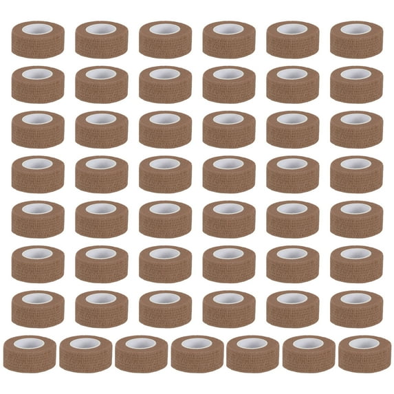 Uxcell Self Adhesive Bandage Wrap Elastic Self Adherent Self Breathable Wrap Tape for Sport Stretch Athletic Wrist Ankle Dark Skin 177" x 1"