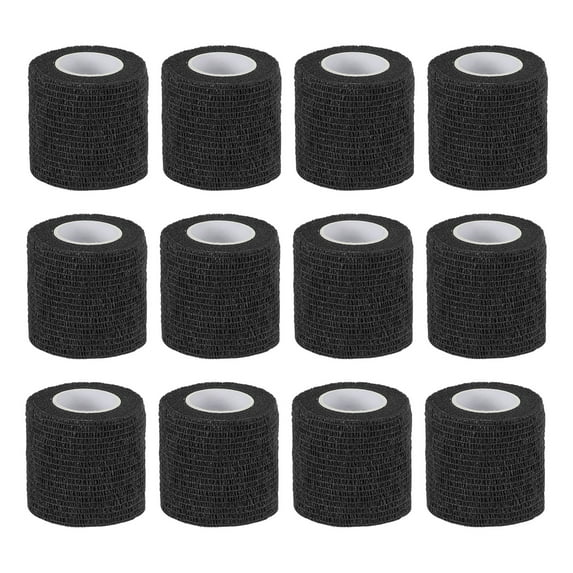 Uxcell Self Adhesive Bandage Wrap, Elastic Self Breathable Self Adherent Wrap Tape for Stretch Athletic Use Black