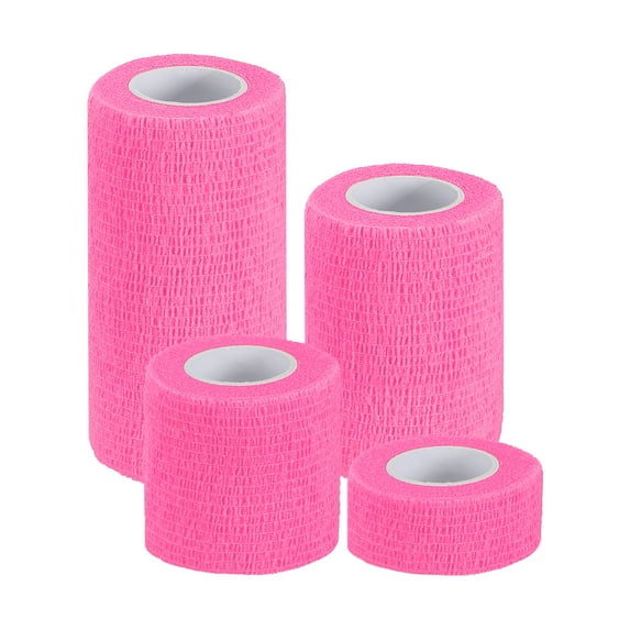 Uxcell Self Adhesive Bandage Wrap, Yard Elastic Self Breathable Adherent Wrap Tape for Athletic Sports Wrist Ankle Bright Pink