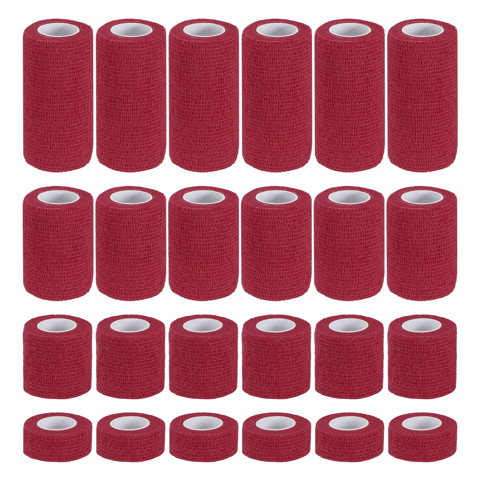 Uxcell Self Adhesive Bandage Wraps, Yard Elastic Self Breathable Self Adherent Wrap Tape for Stretch Athletic Sports Dark Red