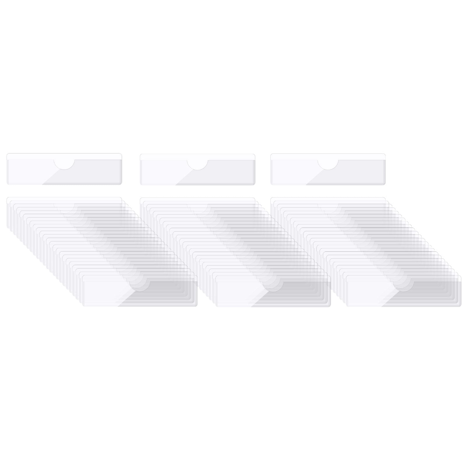 Self-Adhesive Card Pockets Clear Self Adhesive Pocket Label Holders Plastic Card Sleeves 3.9"x0.9" Pack of 100