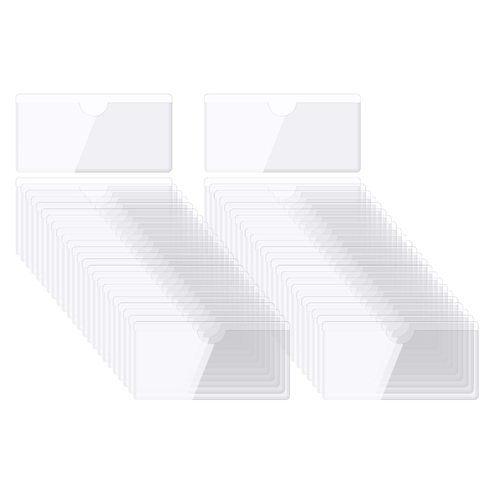 Adhesive Label Holders 28 Pack Clear - 3.7x5.3 Inch Top-Loading Plastic  Sleeves For Organizing Bins, Drawers, Shelves Adhesive Label Pockets
