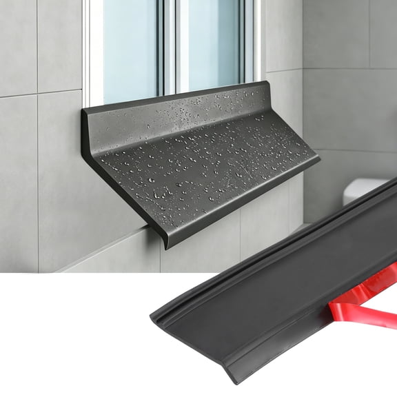 Uxcell Self-Adhesive Door Rain Drip Guard (19.7" Long x 1.97"/1.65" Wide, Black)(1Pcs) TPE Drip Cap Rain Deflector Exterior Interior Window Door Weather Stripping, Fits Patio/Window Sills
