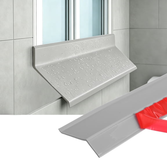 Uxcell Self-Adhesive Door Rain Drip Guard 39.4" Longx2.17" Wide Gray, TPE Drip Cap Rain Deflector Exterior Interior Window Door Weather Stripping, Fits Patio/Window Sills