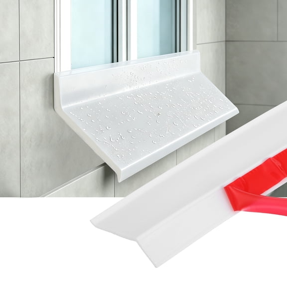 Uxcell Self-Adhesive Door Rain Drip Guard (39.4" Long x 2.17"/1.38" Wide, White)(1Pcs) TPE Drip Cap Rain Deflector Exterior Interior Window Door Weather Stripping, Fits Patio/Window Sills