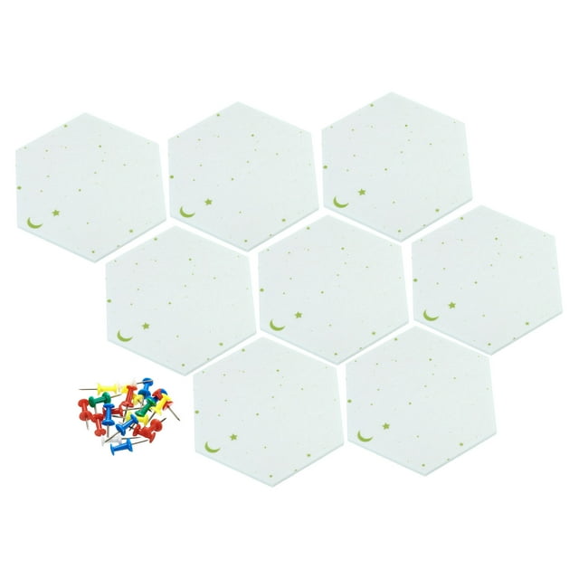 Uxcell Self Adhesive Hexagon Mini Moon Wall Pin Felt Bulletin Board