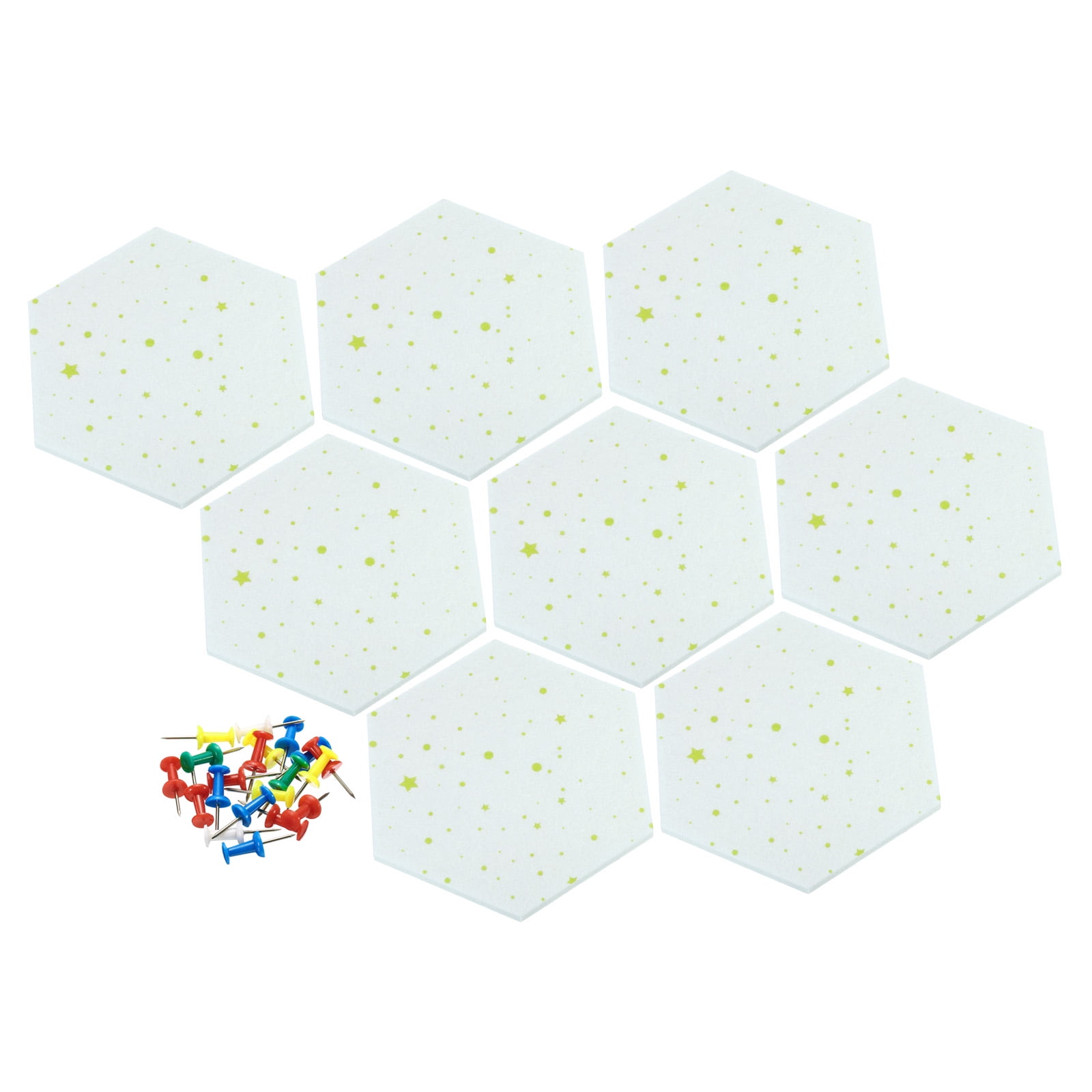 Uxcell Self Adhesive Hexagon Mini Moon Wall Pin Felt Bulletin Board