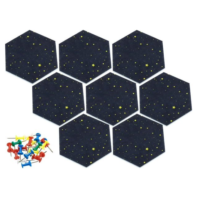 Uxcell Self Adhesive Hexagon Stars Wall Pin Felt Bulletin Board Tiles