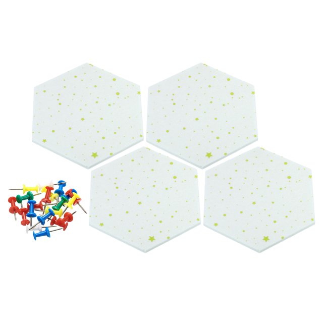 Uxcell Self Adhesive Hexagon Stars Wall Pin Felt Bulletin Board Tiles