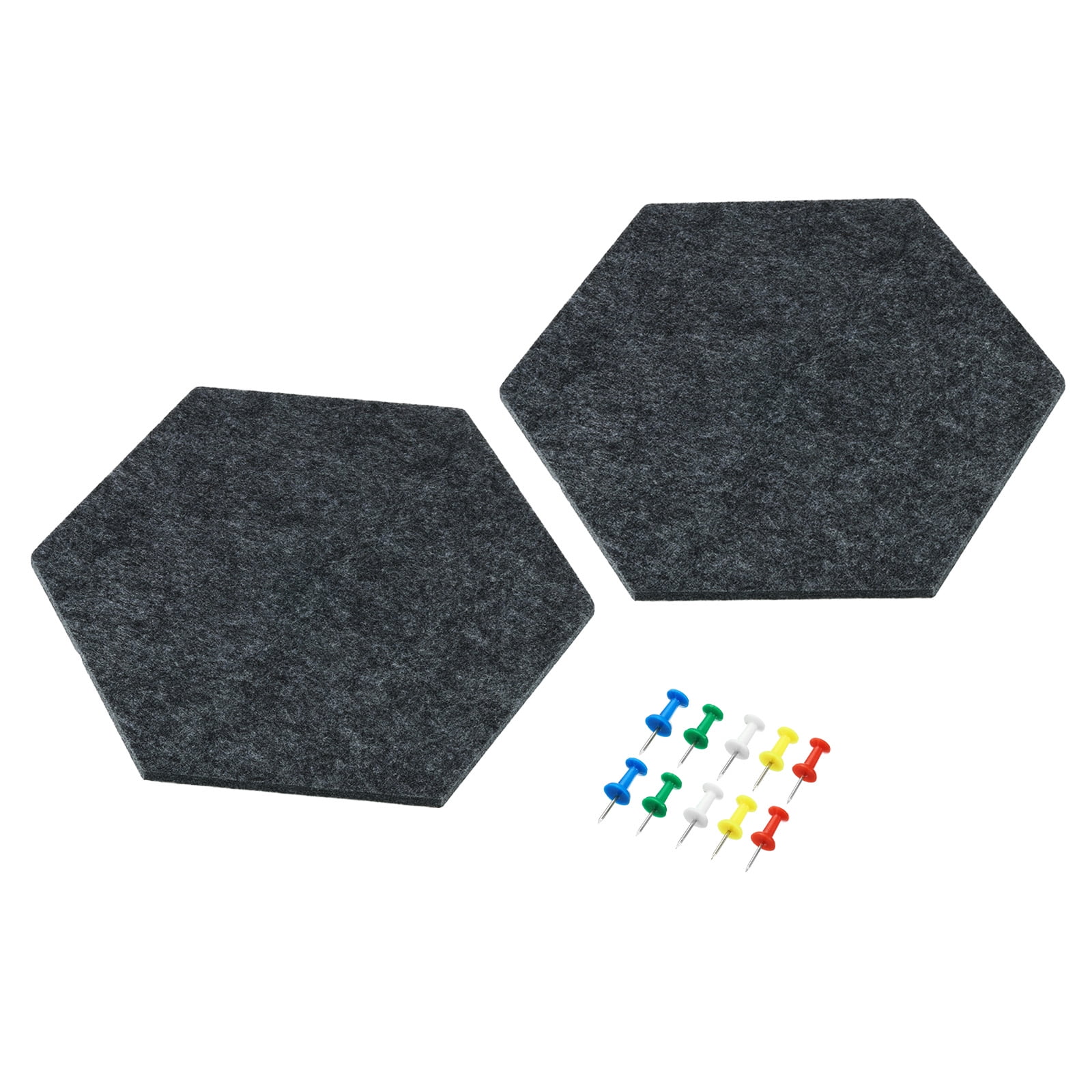 Uxcell Self Adhesive Hexagon Wall Felt Bulletin Board Tiles Push Pins