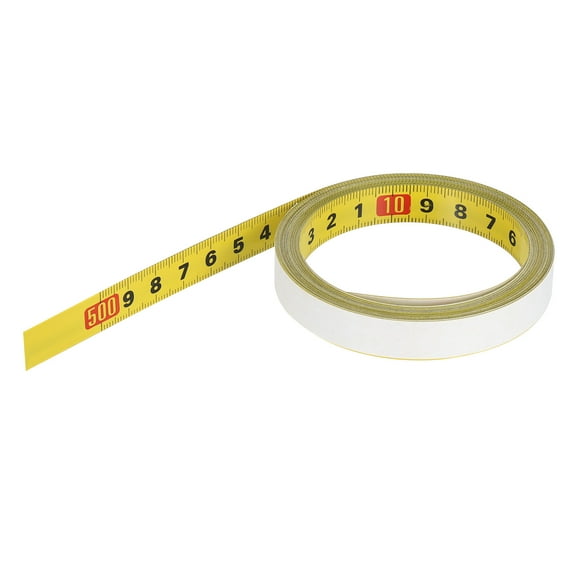 Uxcell Self-Adhesive Measuring Ruler Tape 16.4ft for Workbench Sewing Table Right to Left Reading, Yellow