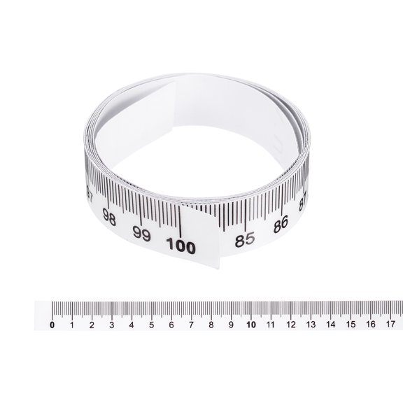Uxcell Self-Adhesive Measuring Tape 15mm x 100cm Metric Stick-on Ruler Left to Right Reading Bench Rulers for Woodworking Workbench Table Saw Drafting, Black on Transparent