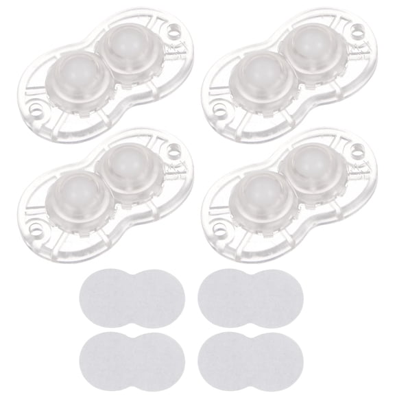 Uxcell Self Adhesive Mini Caster Wheels 360 Rotation Nylon Rollers, Transparent 4 Pack
